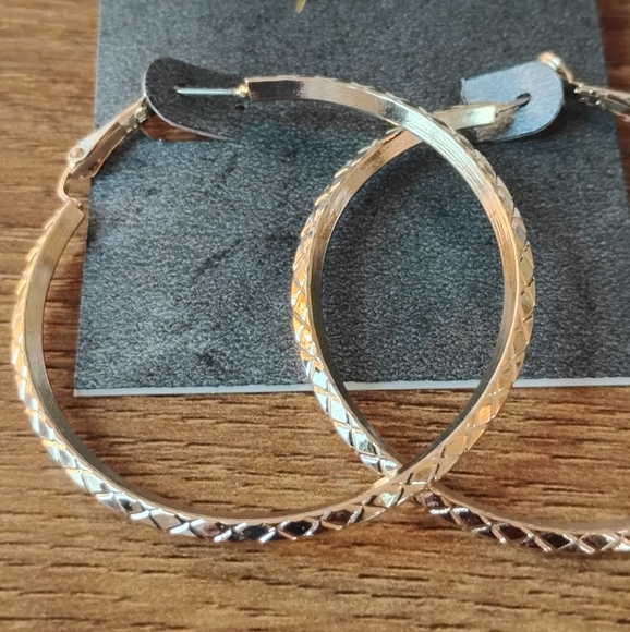 Gold Plated Hoop Dangle Earrings Fashion Jewelry For Women - Picture 3 of 5